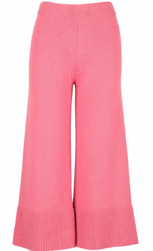 pantaloni larghi 2022 semicouture lana rosa