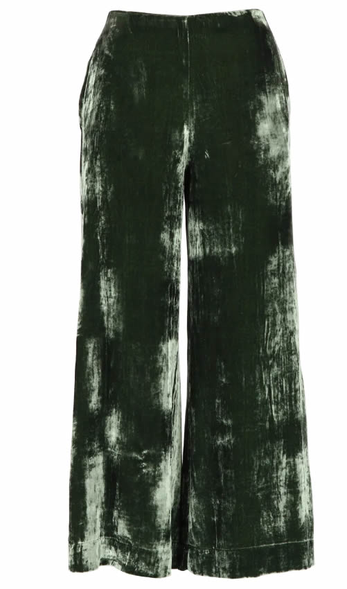 pantaloni larghi 2022 semicouture velluto verde