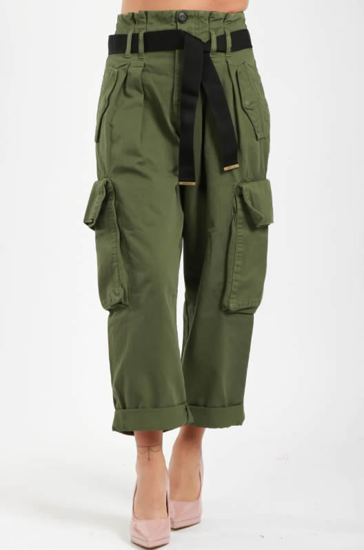 moda cargo autunno 2023 pantaloni tasconi 2 pinko verde